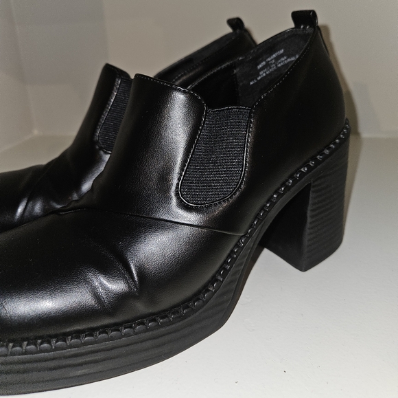 Vintage Y2K So Leather Chunky Platform Heel Slip On 7M Black - Picture 16 of 16